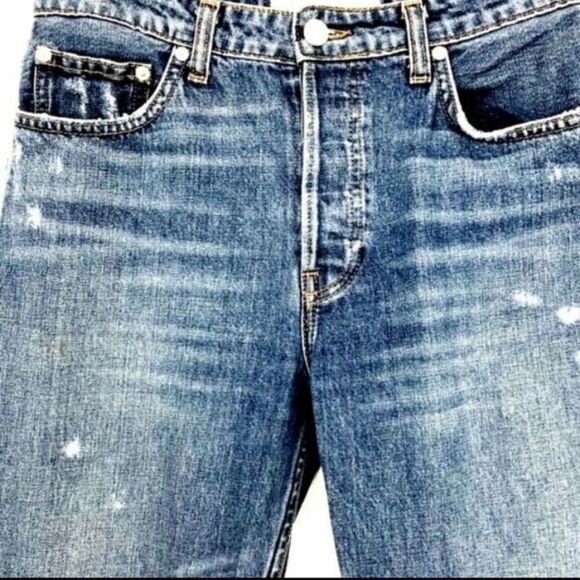 REFORMATION Winona Mid/High Rise Button Fly Distressed Knees Jeans Sz 28 - Picture 6 of 7